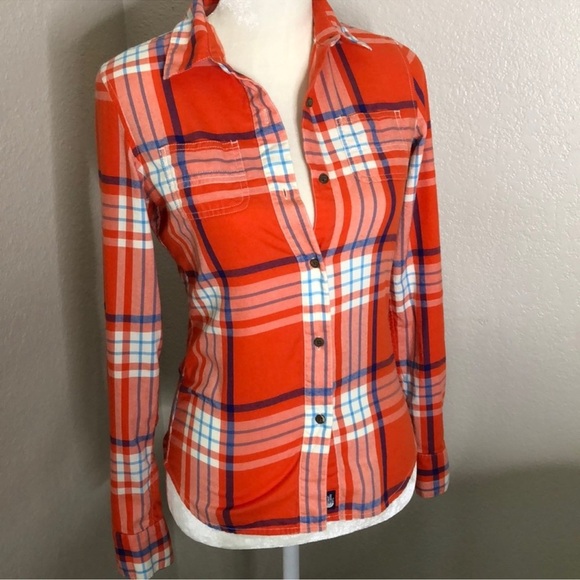 The North Face Tops - Plaid Button-Up Shirt - Red and Blue